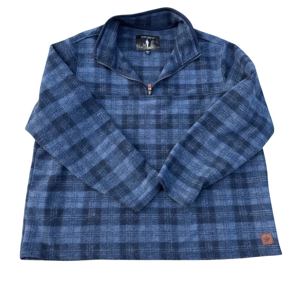 John Wayne Stock and Supply Fleece Pullover - Blue - Size XXL
